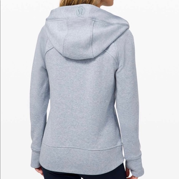 ✨🥰👉🏻 Rare - Lululemon Scuba Hoodie Color Full Zip Heathered Blue Linen Size 8 - Picture 3 of 14